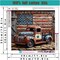 Stamped American Flag Truck Cross Stitch Kit (14" x 14") – 11CT Pre-Printed Embroidery Set for Beginners & Adults – Complete Arts & Crafts Project with Cotton Thread & Tools